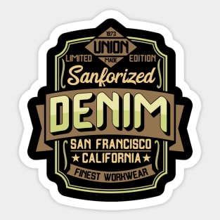 Denim style california casual san francisco finnest vintage retro badge Sticker